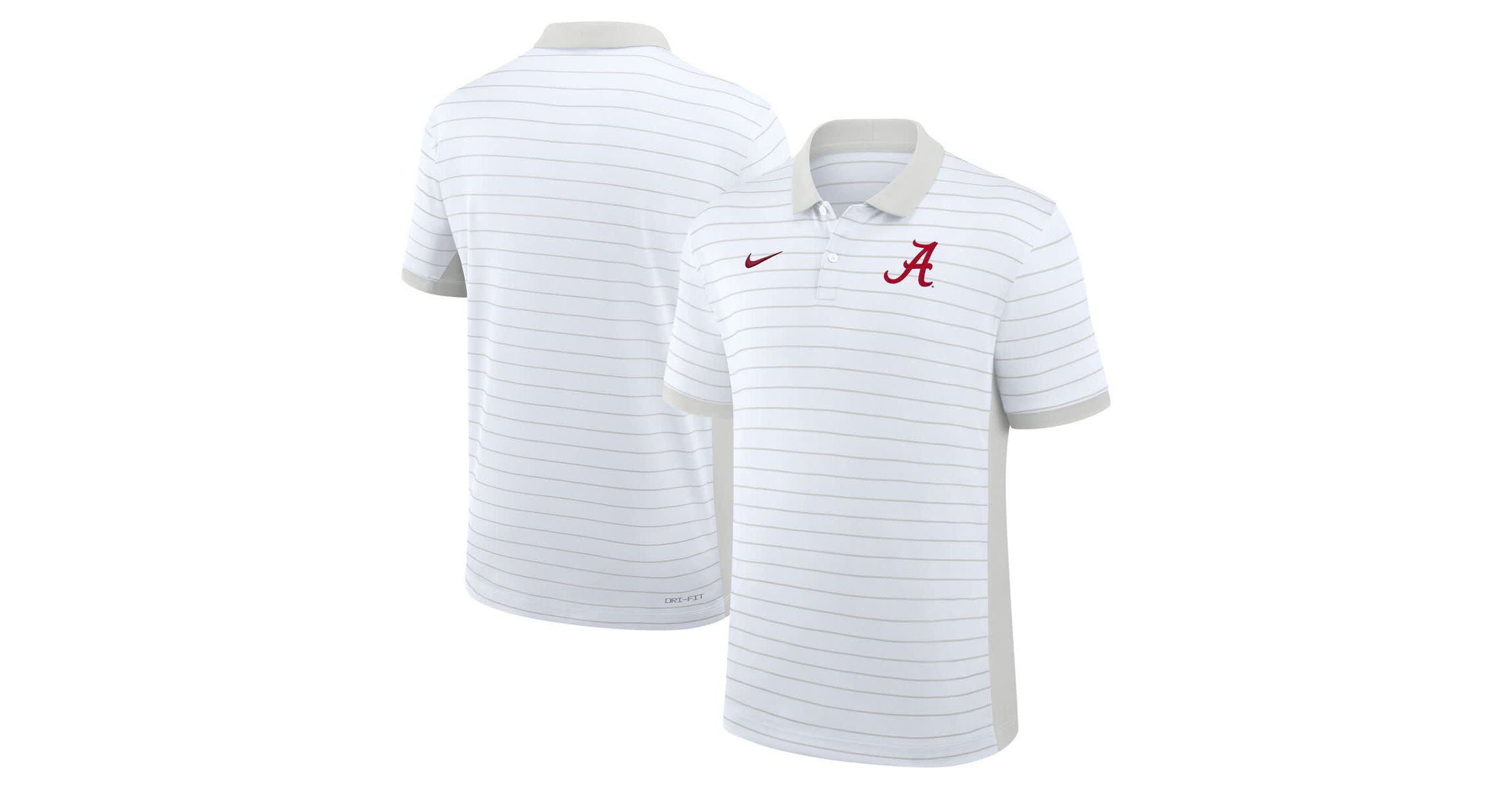 Alabama Crimson Tide NCAA Nike Alabama Tide 2025 Early Season Coaches Sideline Victory Stripe Dri-FIT Polo