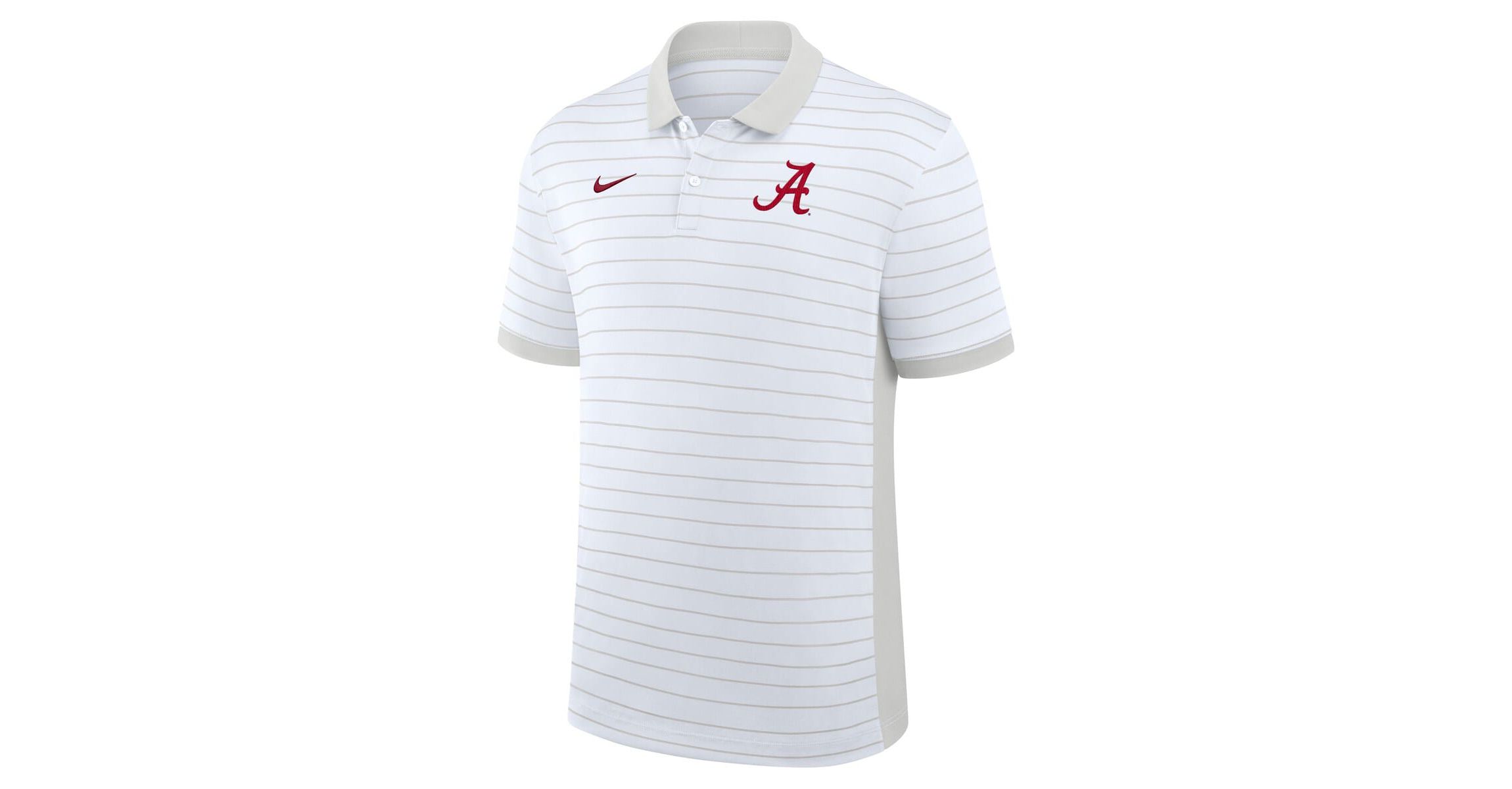 Alabama Crimson Tide NCAA Nike Alabama Tide 2025 Early Season Coaches Sideline Victory Stripe Dri-FIT Polo