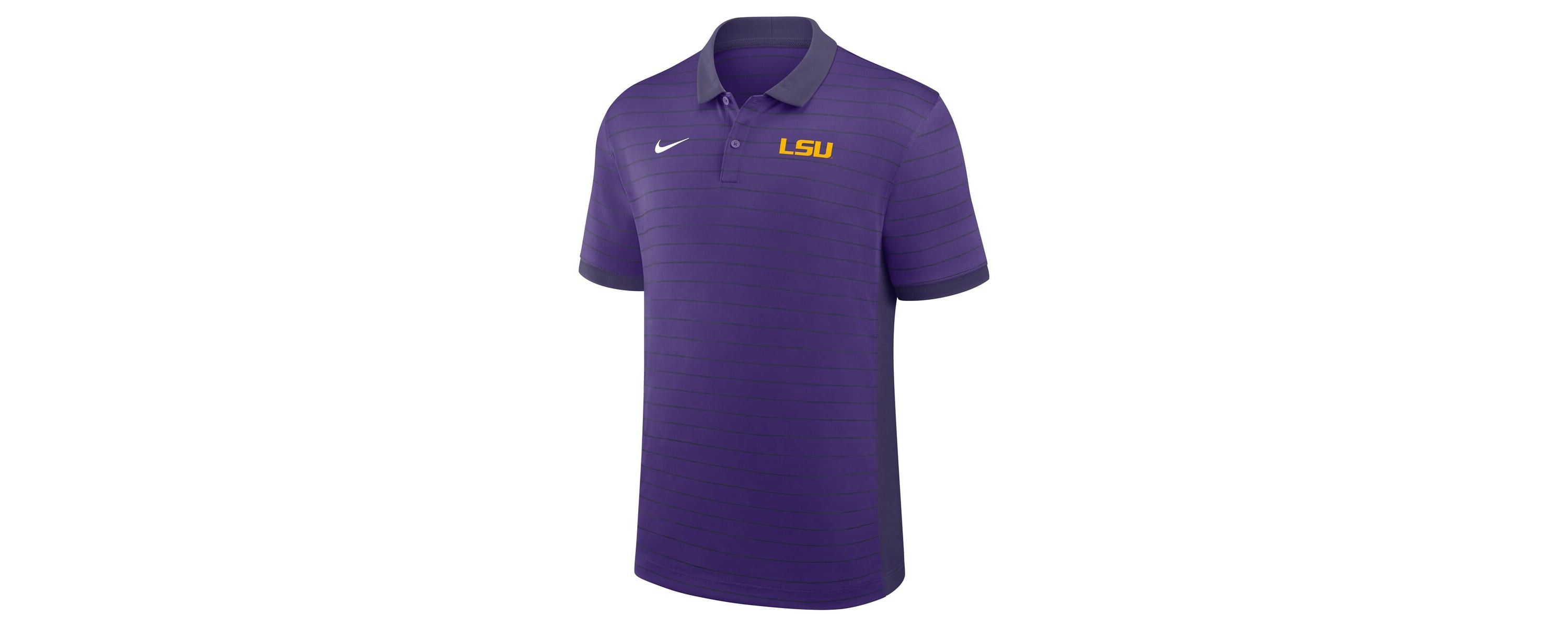 NCAA Nike LSU Tigers 2025 Early Season Coaches Sideline Victory Stripe Dri-FIT Polo