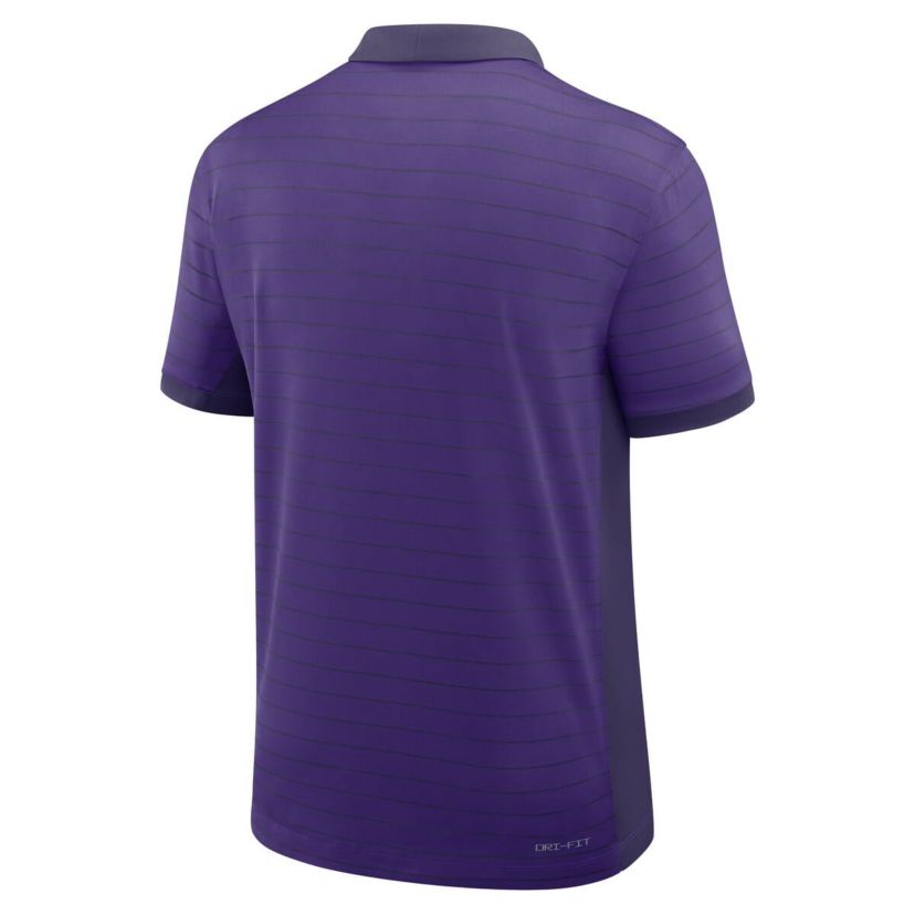 NCAA Nike LSU Tigers 2025 Early Season Coaches Sideline Victory Stripe Dri-FIT Polo