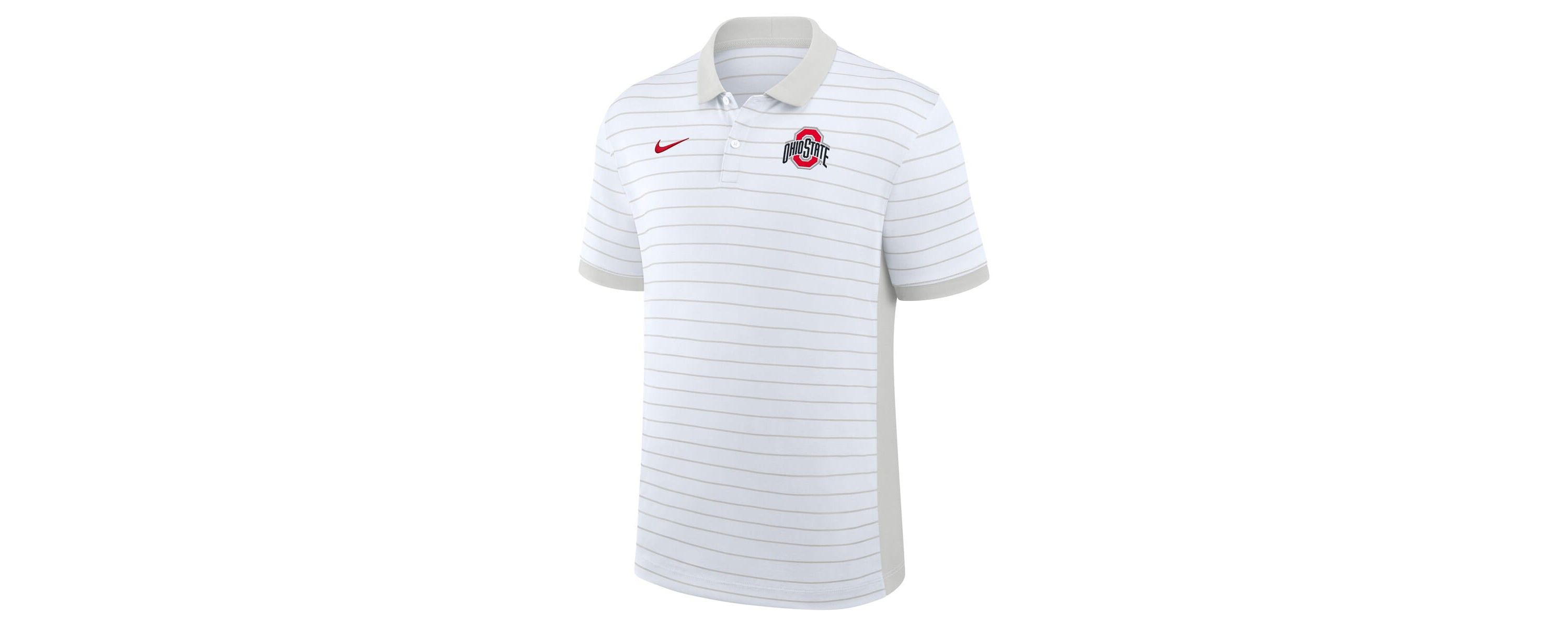 NCAA Nike Ohio State Buckeyes 2025 Early Season Coaches Sideline Victory Stripe Dri-FIT Polo