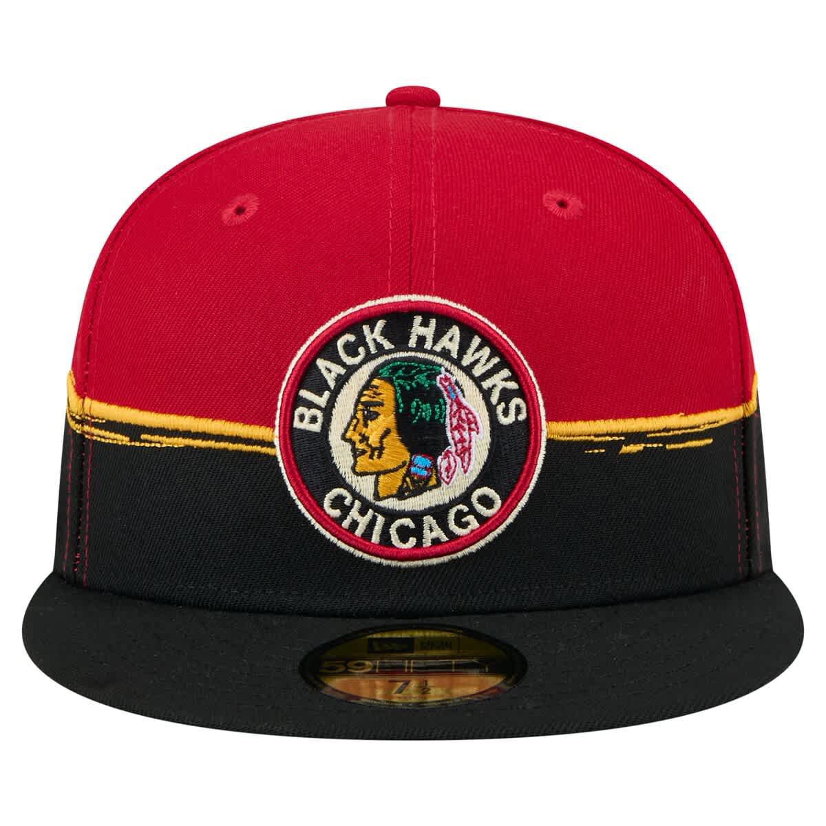 NHL Black/Red Chicago Blackhawks Vintage Color Dip 59FIFTY Fitted Hat