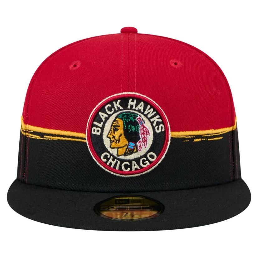 NHL Black/Red Chicago Blackhawks Vintage Color Dip 59FIFTY Fitted Hat