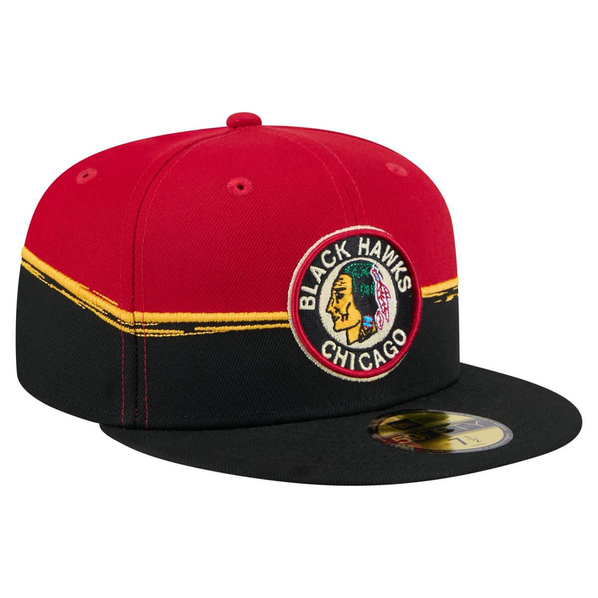 NHL Black/Red Chicago Blackhawks Vintage Color Dip 59FIFTY Fitted Hat
