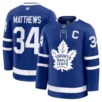 Men's NHL Fanatics Auston Matthews Toronto Maple Leafs Captain Patch Home Premium Jersey, Blue, 46