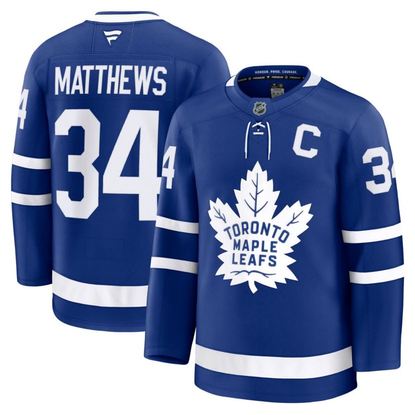 NHL Fanatics Auston Matthews Toronto Maple Leafs Captain Patch Home Premium Jersey