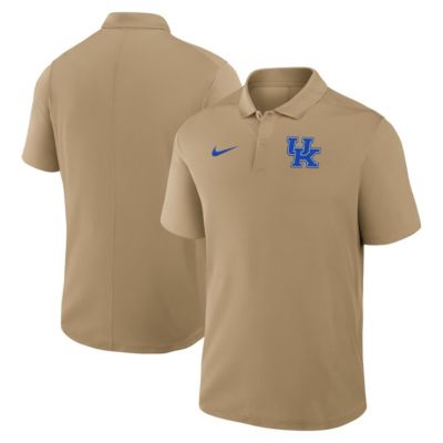Men's NCAA Nike Kentucky Wildcats Primetime Victory Primary Logo Performance Polo, Tan, 2XL