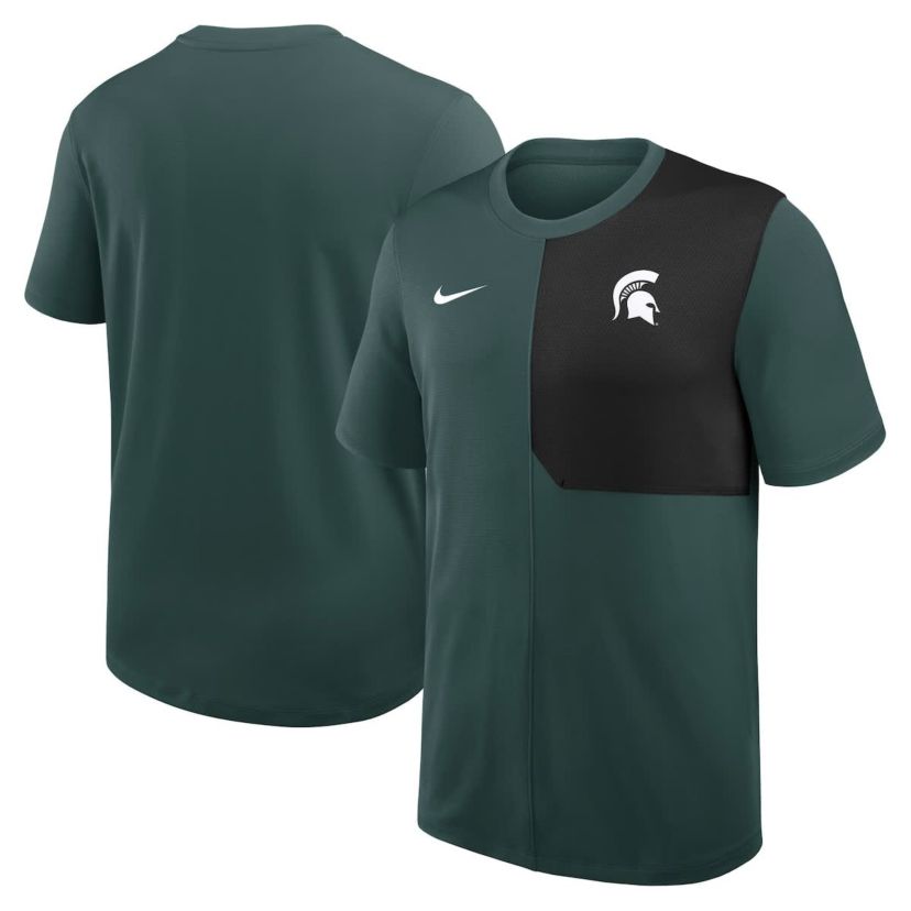 NCAA Nike Michigan State Spartans 2025 Sideline UV Dri-FIT Coach Shirt