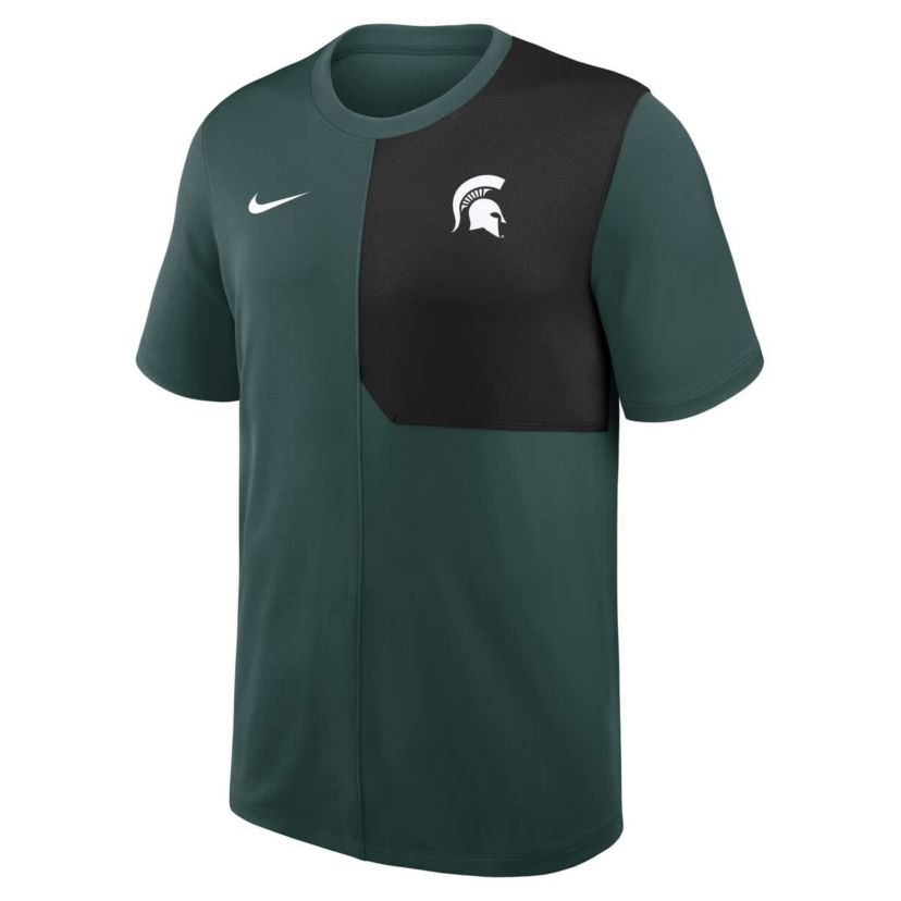 NCAA Nike Michigan State Spartans 2025 Sideline UV Dri-FIT Coach Shirt