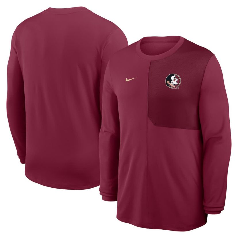 NCAA Nike Florida State Seminoles 2025 Sideline Coach UV Dri-FIT Long Sleeve Shirt
