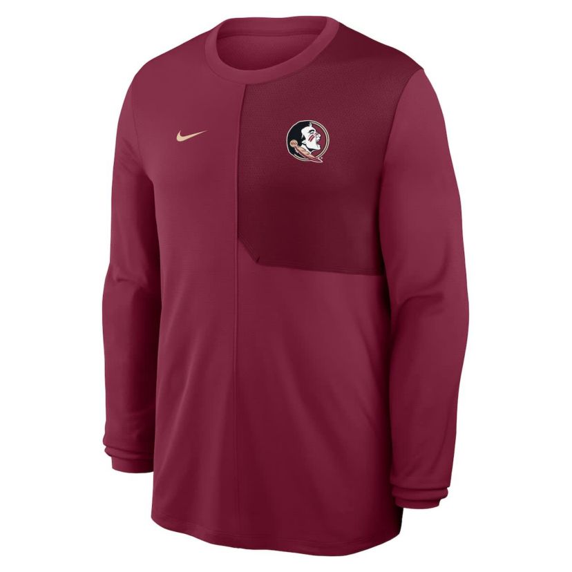 NCAA Nike Florida State Seminoles 2025 Sideline Coach UV Dri-FIT Long Sleeve Shirt