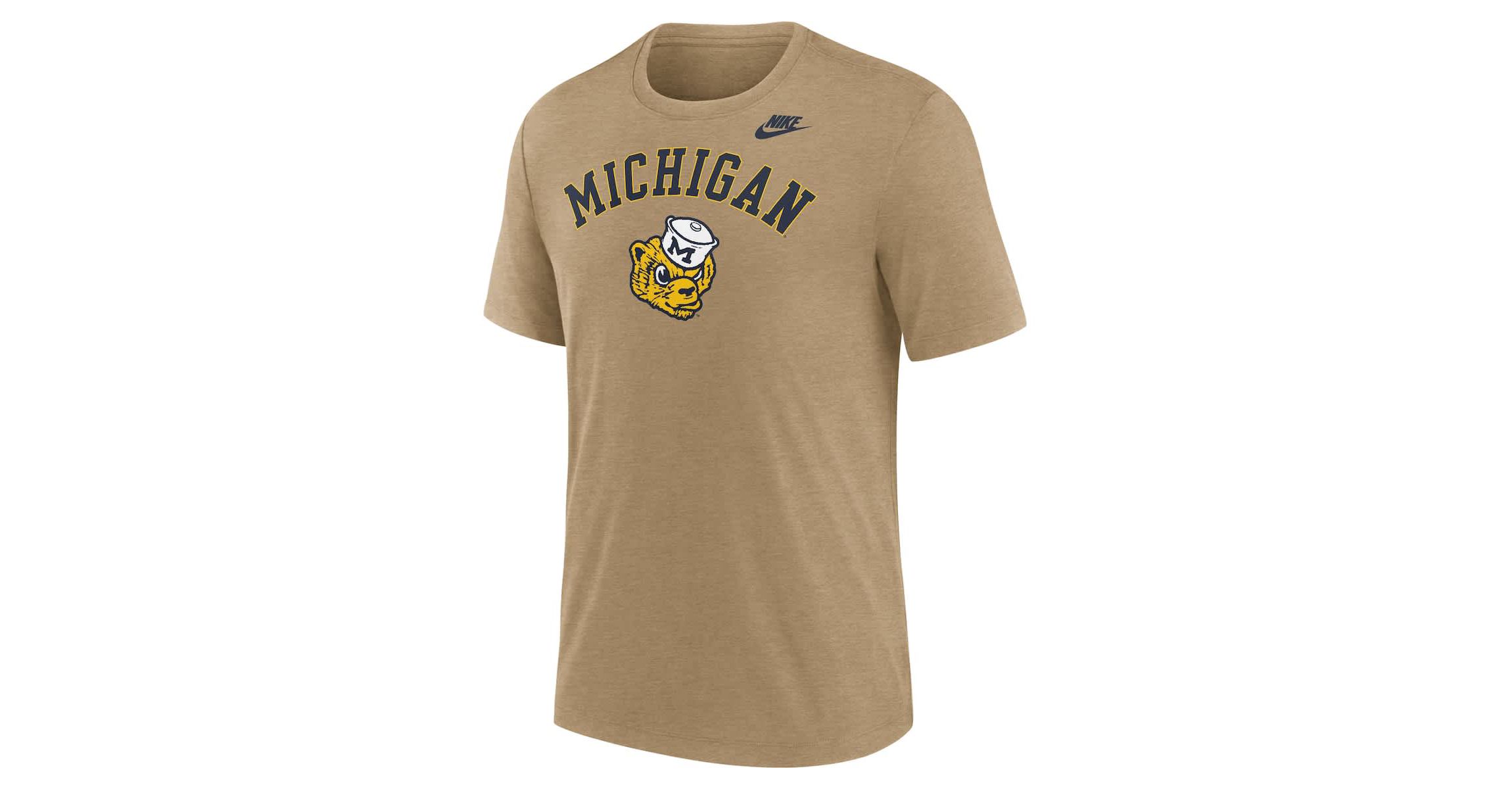NCAA Nike Light Michigan Wolverines Legacy Arch Tri-Blend T-Shirt