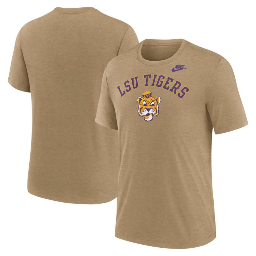 NCAA Nike Light LSU Tigers Legacy Arch Tri-Blend T-Shirt