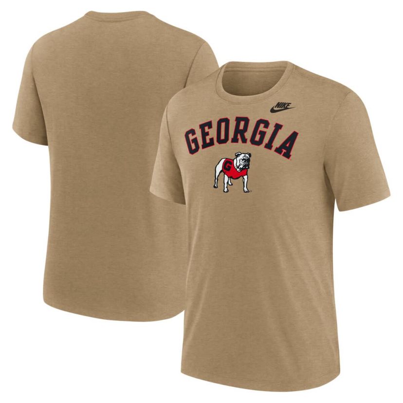 NCAA Nike Light Georgia Bulldogs Legacy Arch Tri-Blend T-Shirt