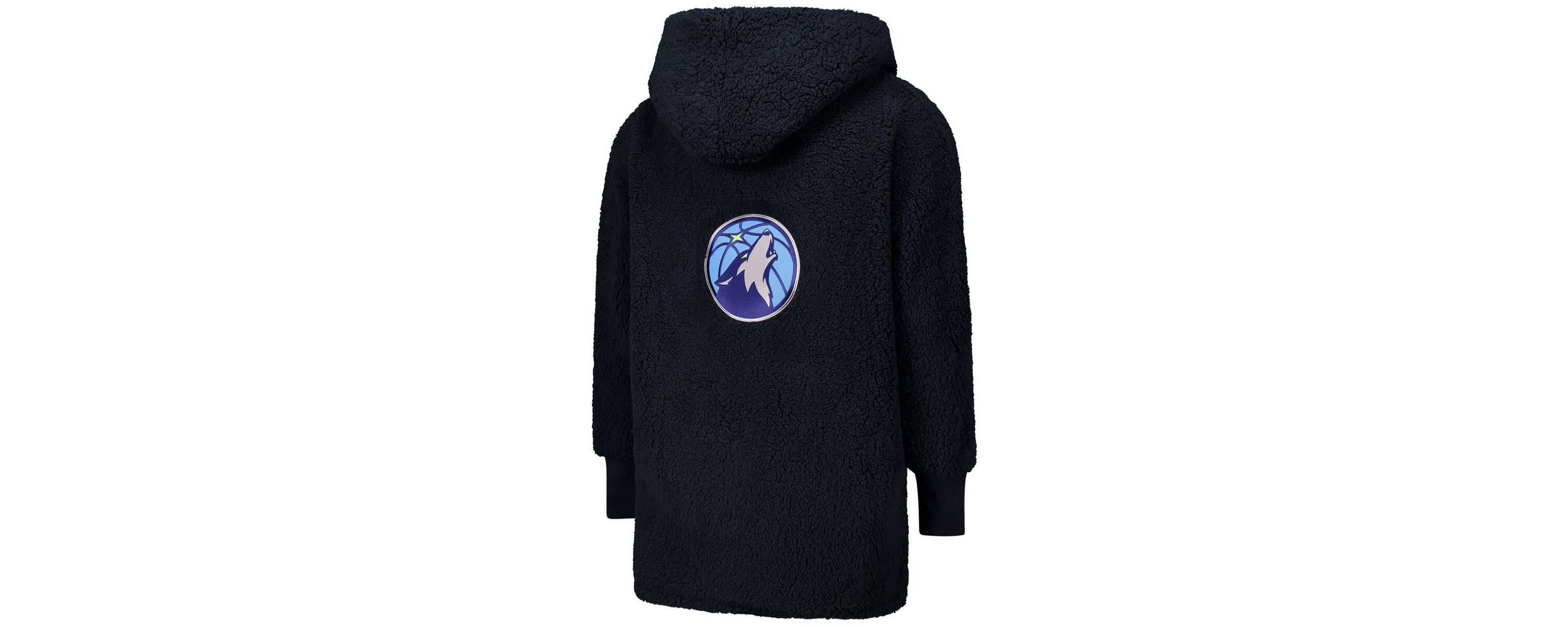NBA Unisex The Best Lounger in the World By Jill Martin Minnesota Timberwolves Oversized Open-Front Hoodie Sweater