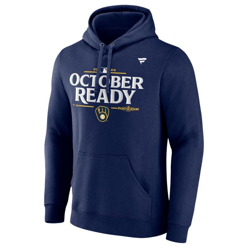 MLB Fanatics Milwaukee Brewers 2024 MLB season Locker Room Pullover Hoodie