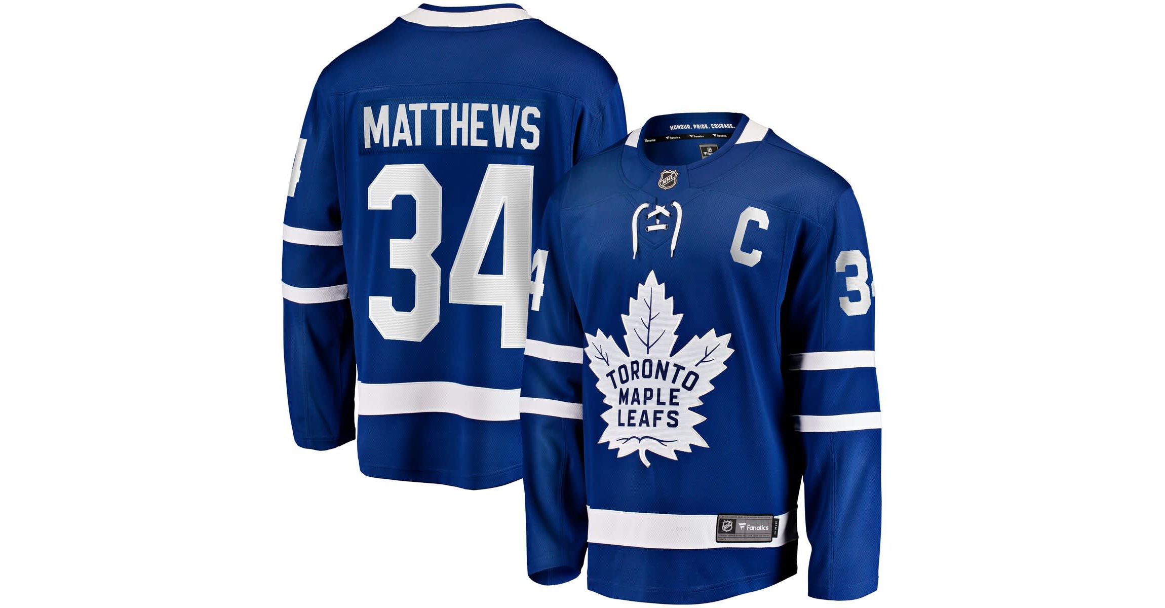 NHL Fanatics Auston Matthews Toronto Maple Leafs Captain Patch Home Breakaway Player Jersey