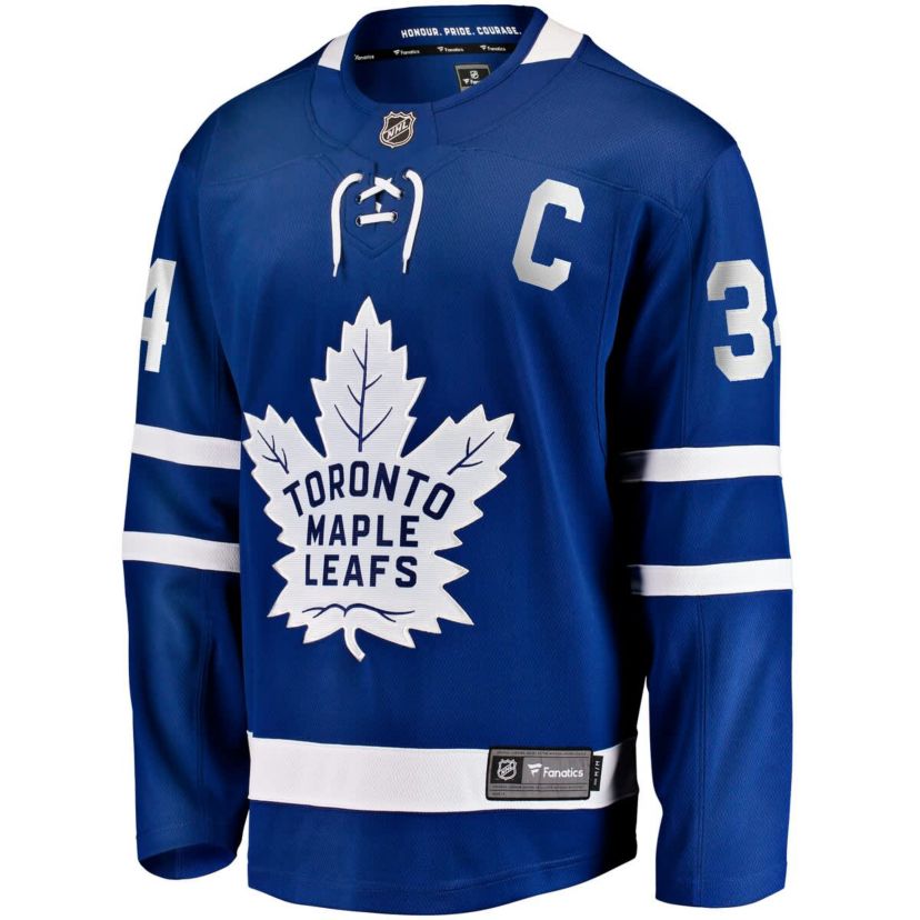 NHL Fanatics Auston Matthews Toronto Maple Leafs Captain Patch Home Breakaway Player Jersey