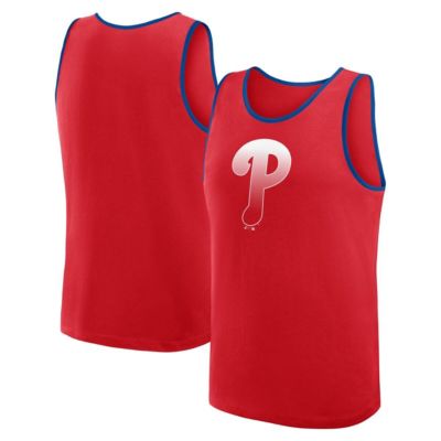 Men's MLB Logo Athletic Philadelphia Phillies Unmatched Success Tank Top, Red, Medium