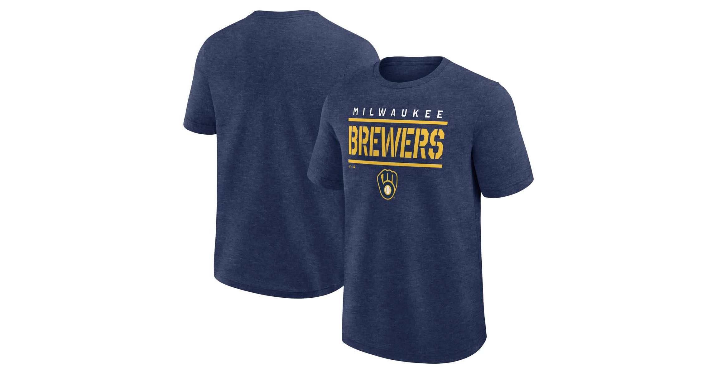 MLB Logo Athletic Milwaukee Brewers Top Notch T-Shirt