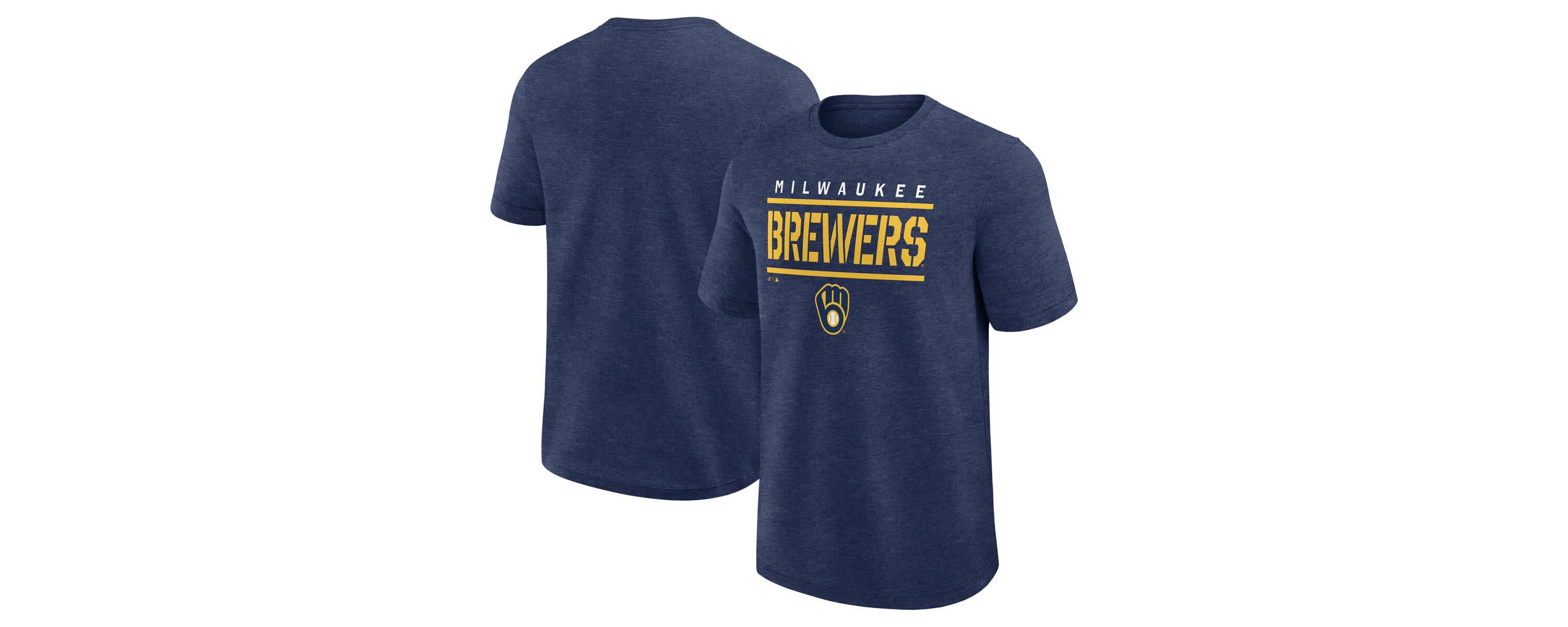 MLB Logo Athletic Milwaukee Brewers Top Notch T-Shirt