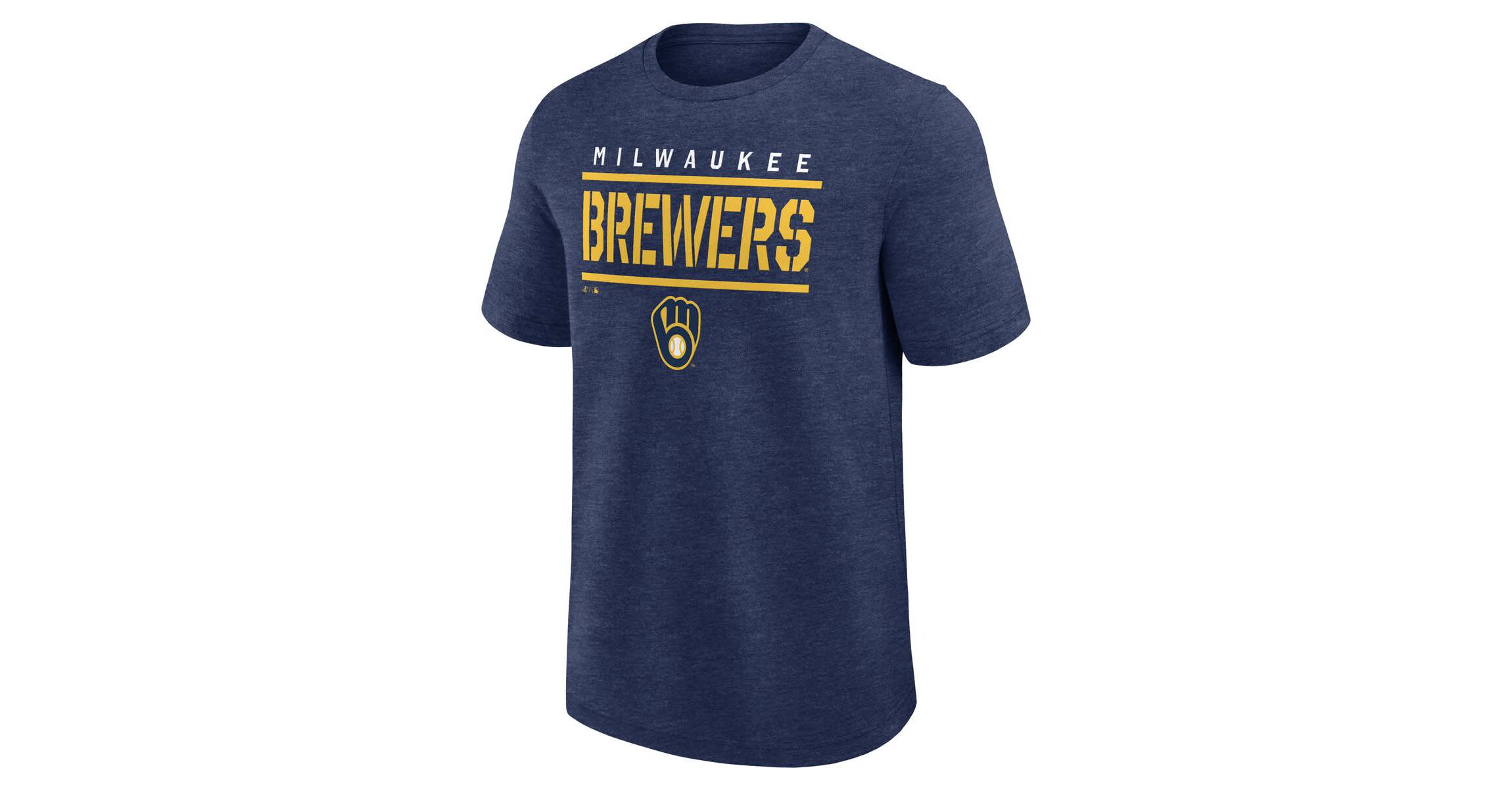 MLB Logo Athletic Milwaukee Brewers Top Notch T-Shirt