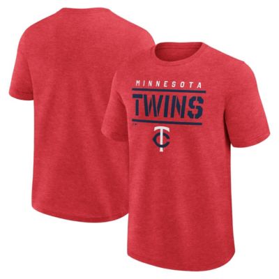 Men's MLB Logo Athletic Minnesota Twins Top Notch T-Shirt, Red, Small