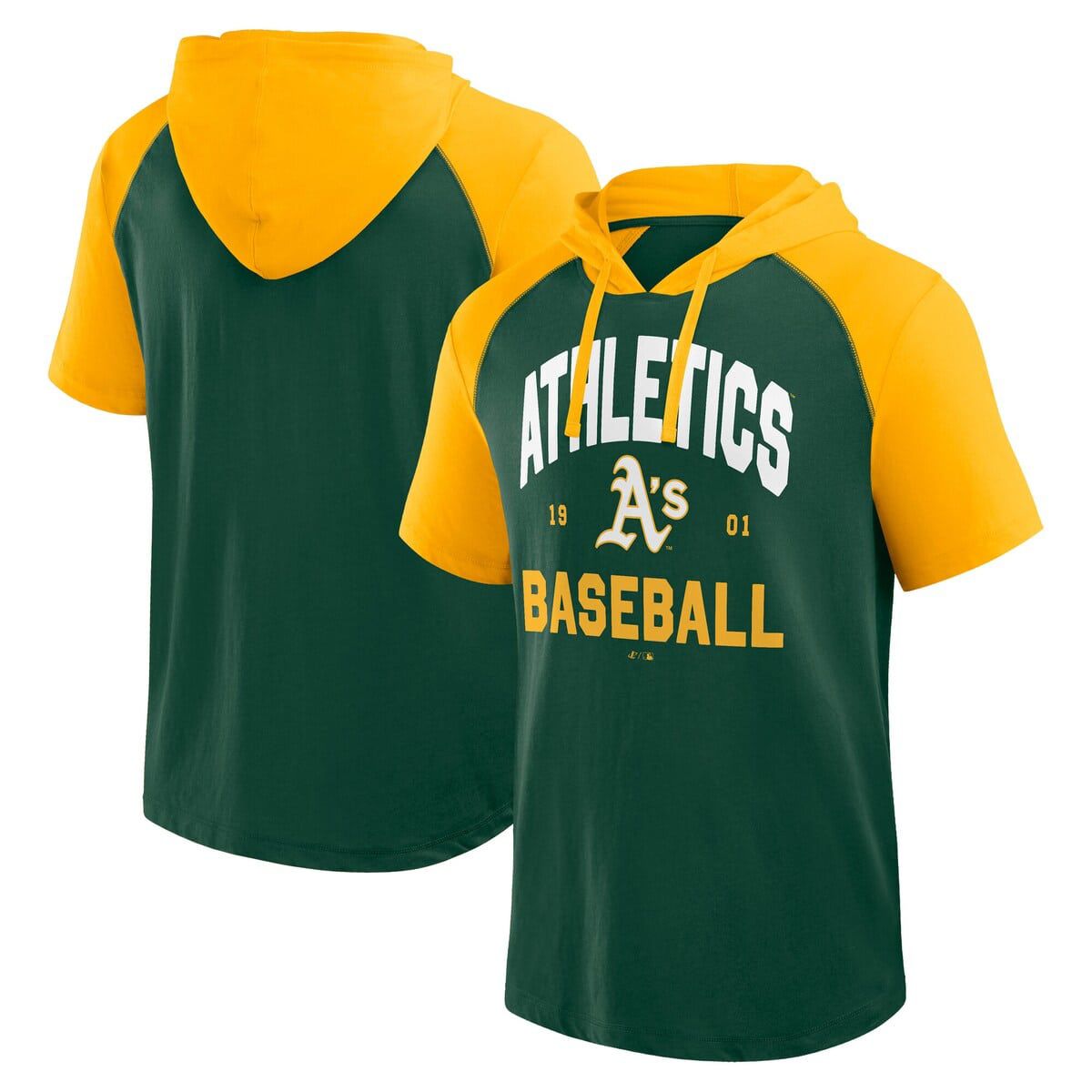 Oakland Athletics MLB Logo Athletic Athletics Prime Raglan Short Sleeve Hoodie T-Shirt