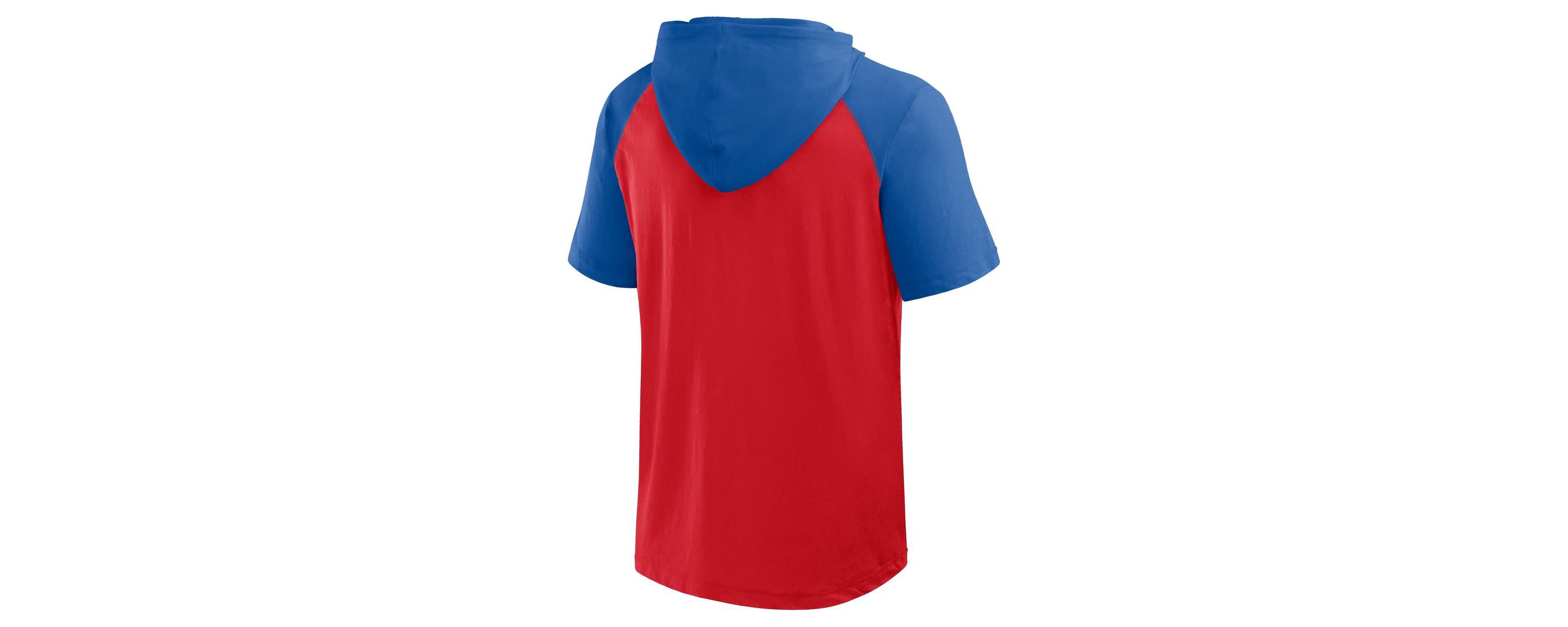 MLB Logo Athletic Philadelphia Phillies Prime Raglan Short Sleeve Hoodie T-Shirt