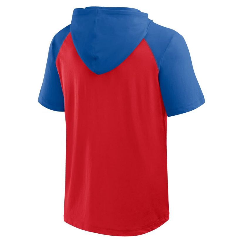 MLB Logo Athletic Philadelphia Phillies Prime Raglan Short Sleeve Hoodie T-Shirt