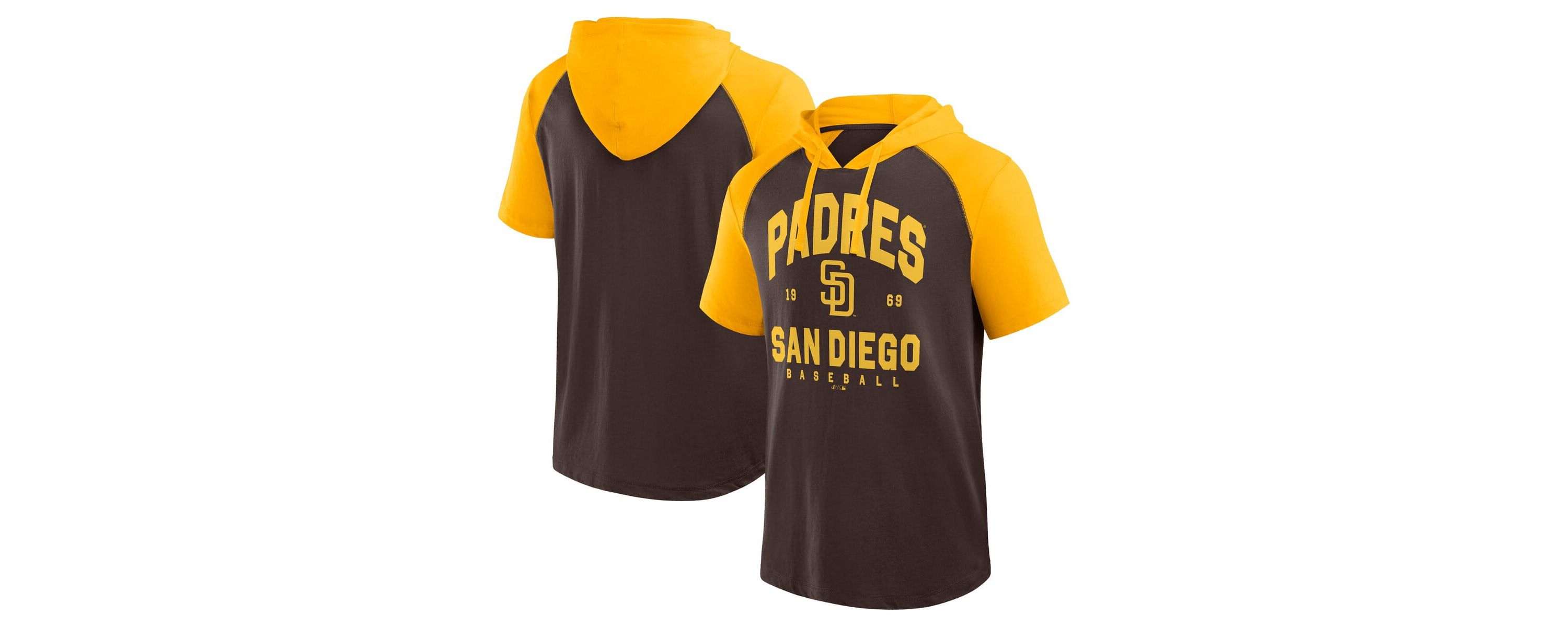 MLB Logo Athletic San Diego Padres Prime Raglan Short Sleeve Hoodie T-Shirt
