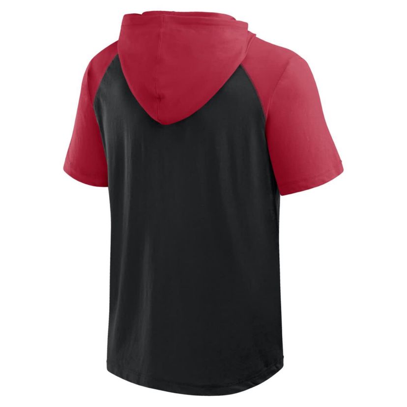 MLB Logo Athletic Arizona Diamondbacks Prime Raglan Short Sleeve Hoodie T-Shirt