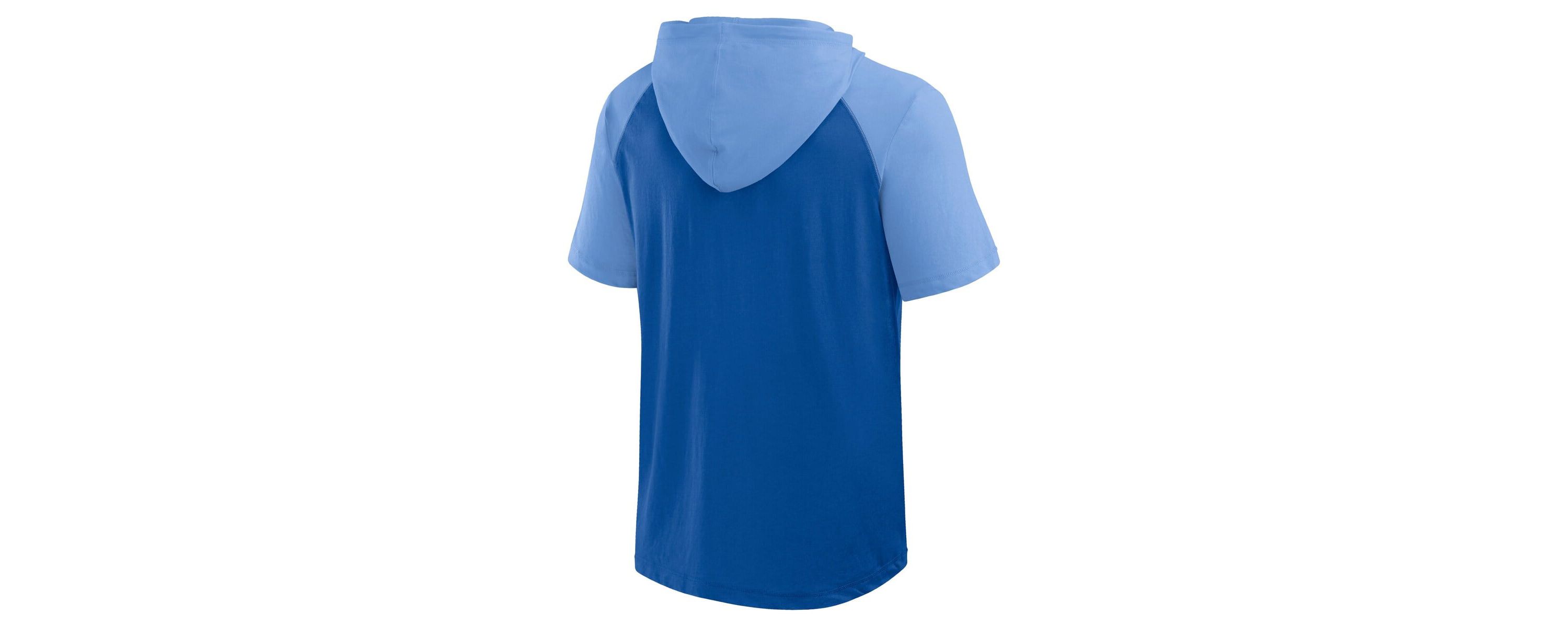 MLB Logo Athletic Kansas City Royals Prime Raglan Short Sleeve Hoodie T-Shirt