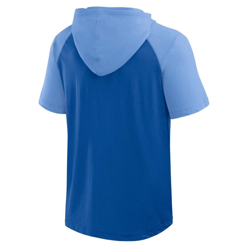 MLB Logo Athletic Kansas City Royals Prime Raglan Short Sleeve Hoodie T-Shirt