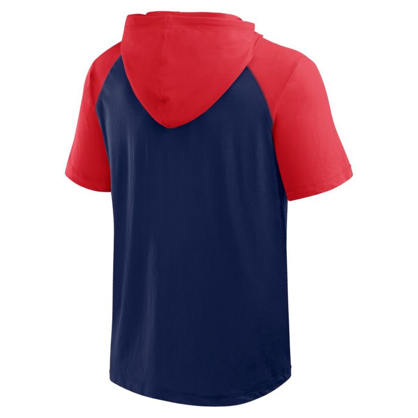 MLB Logo Athletic Atlanta Braves Prime Raglan Short Sleeve Hoodie T-Shirt