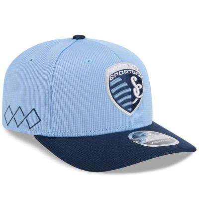 New Era Men's MLS Sky Blue/Navy Sporting Kansas City 2025 Jersey Hook 9SEVENTY Stretch-Snap Hat, Light Blue