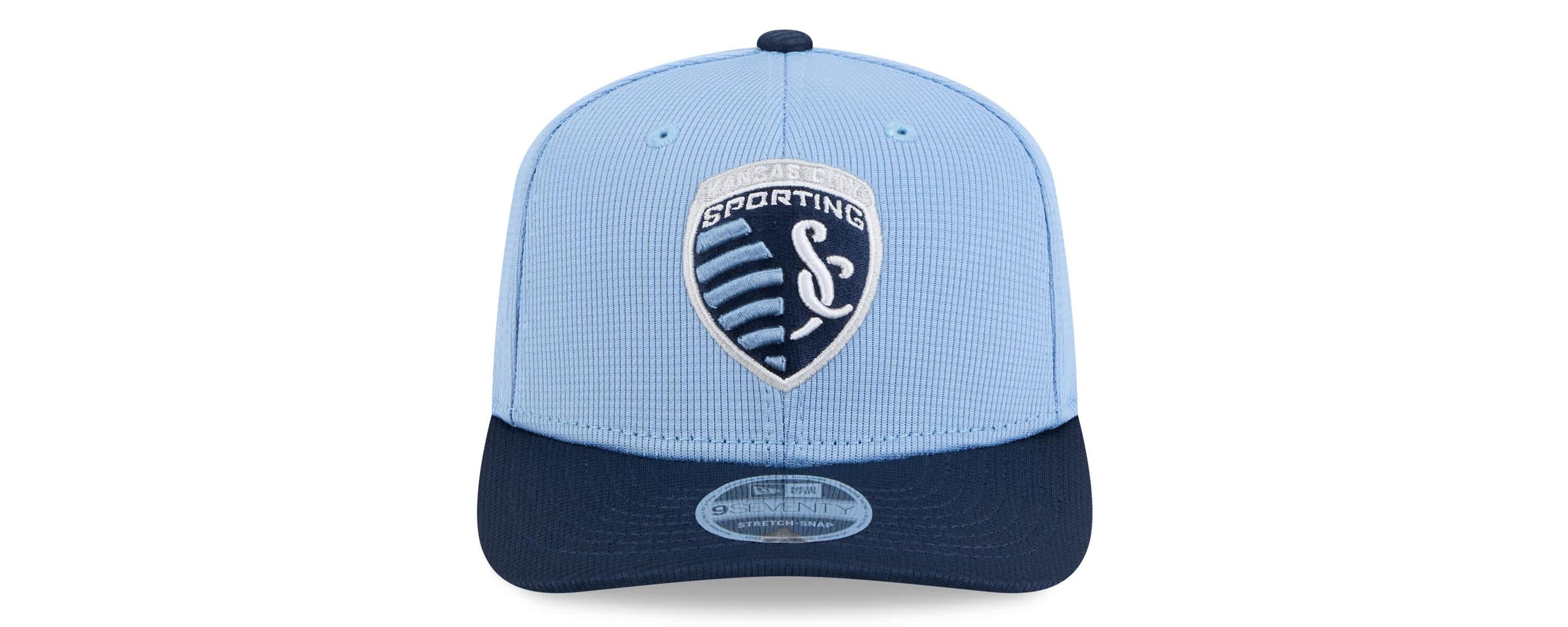 MLS Sky Blue/Navy Sporting Kansas City 2025 Jersey Hook 9SEVENTY Stretch-Snap Hat