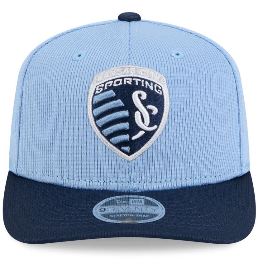 MLS Sky Blue/Navy Sporting Kansas City 2025 Jersey Hook 9SEVENTY Stretch-Snap Hat