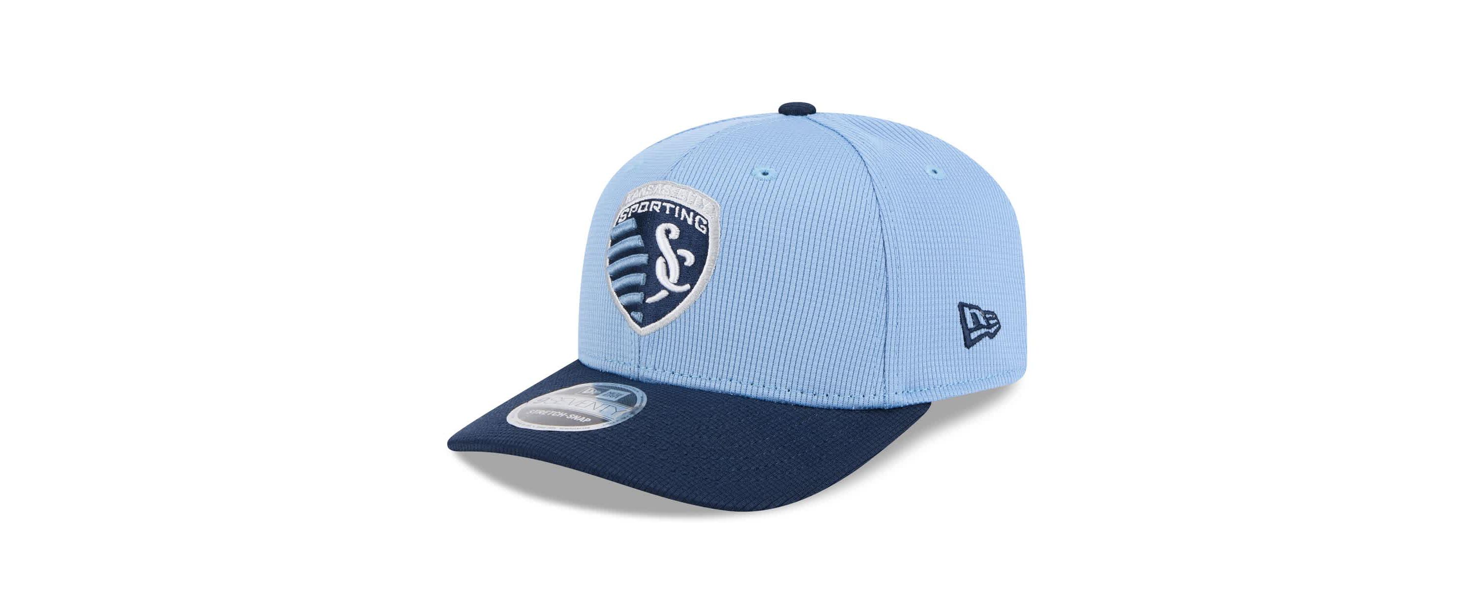MLS Sky Blue/Navy Sporting Kansas City 2025 Jersey Hook 9SEVENTY Stretch-Snap Hat