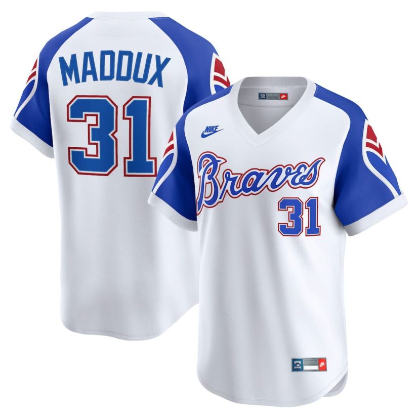 MLB Nike Greg Maddux Atlanta Braves Throwback Cooperstown Collection Limited Jersey
