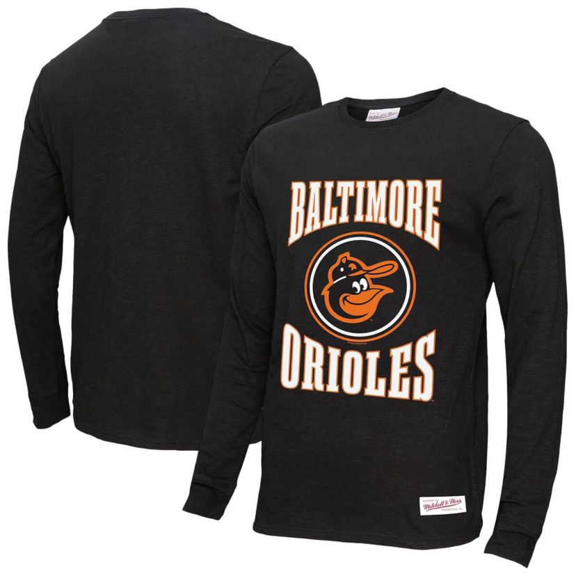 MLB Baltimore Orioles Arched Logo Slub Long Sleeve T-Shirt