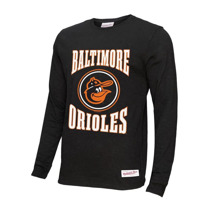 MLB Baltimore Orioles Arched Logo Slub Long Sleeve T-Shirt