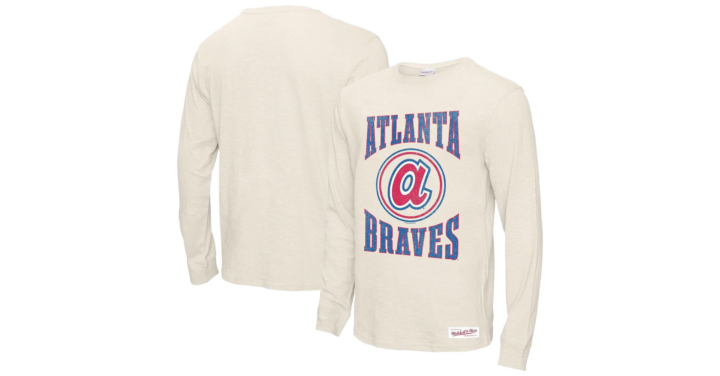 MLB Atlanta Braves Arched Logo Slub Long Sleeve T-Shirt