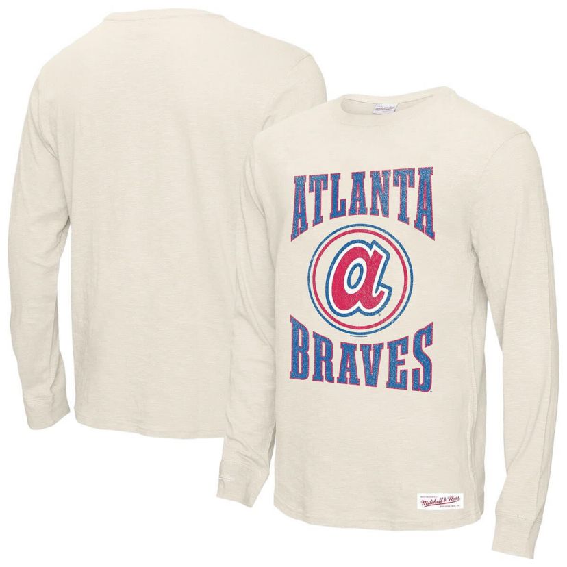 MLB Atlanta Braves Arched Logo Slub Long Sleeve T-Shirt