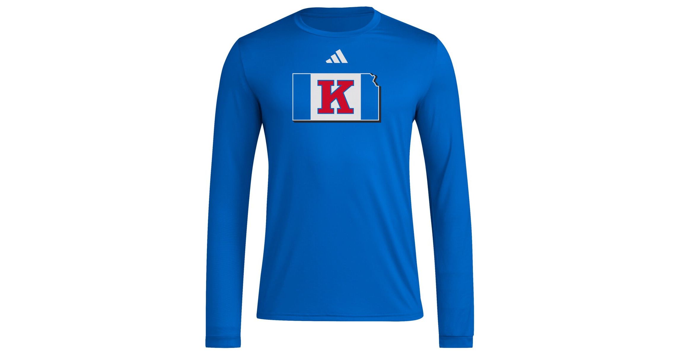 NCAA Kansas Jayhawks Basketball State Outline Pre-Game Long Sleeve T-Shirt