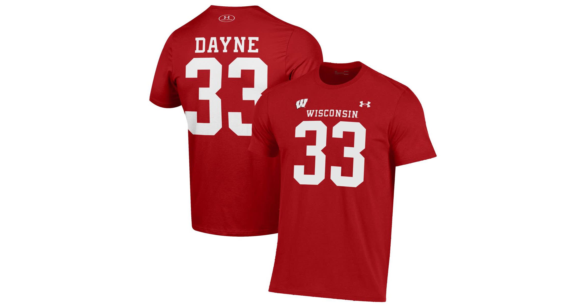NCAA Under Armour Ron Dayne Wisconsin Badgers Name & Number T-Shirt