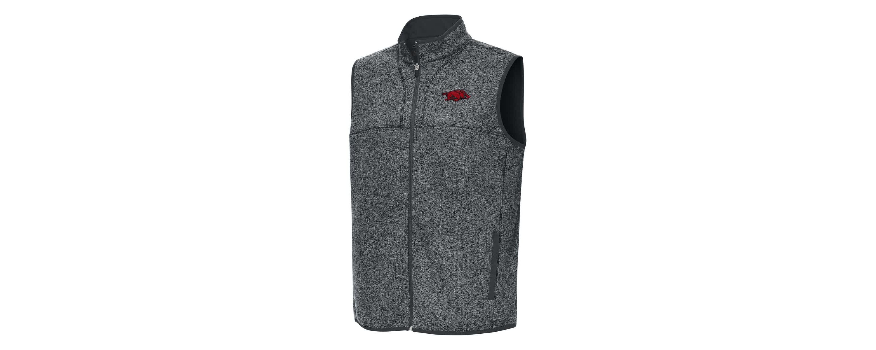 NCAA Heather Arkansas Razorbacks Fortune Full-Zip Vest
