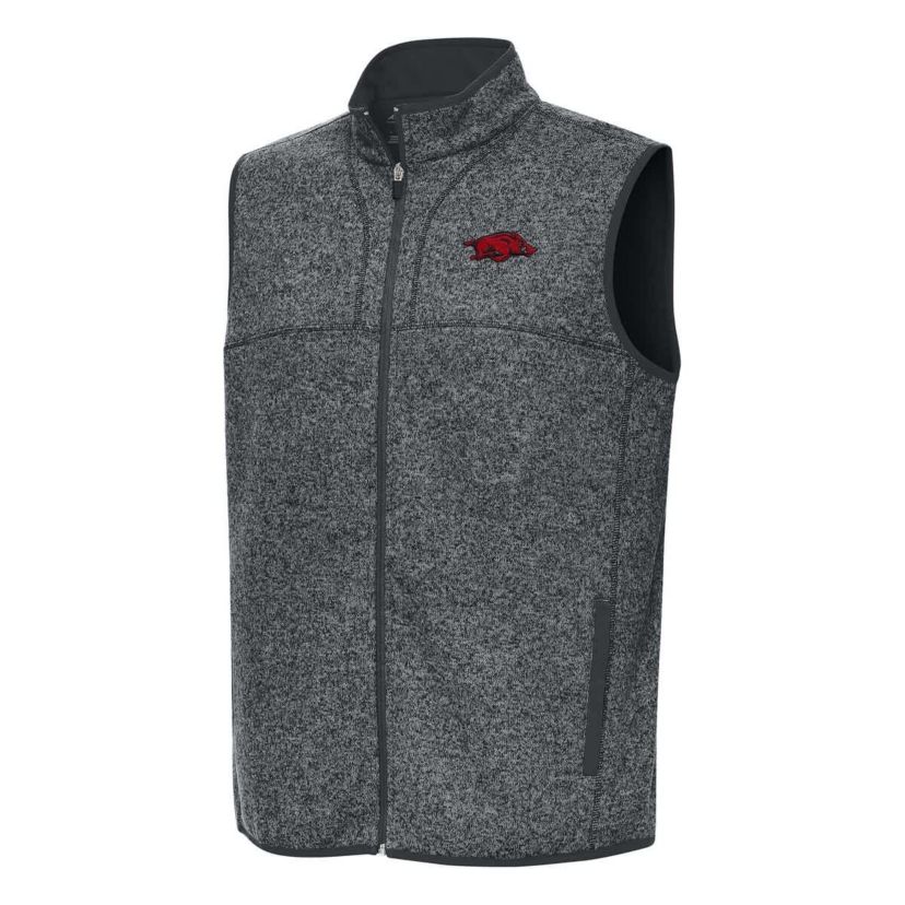 NCAA Heather Arkansas Razorbacks Fortune Full-Zip Vest