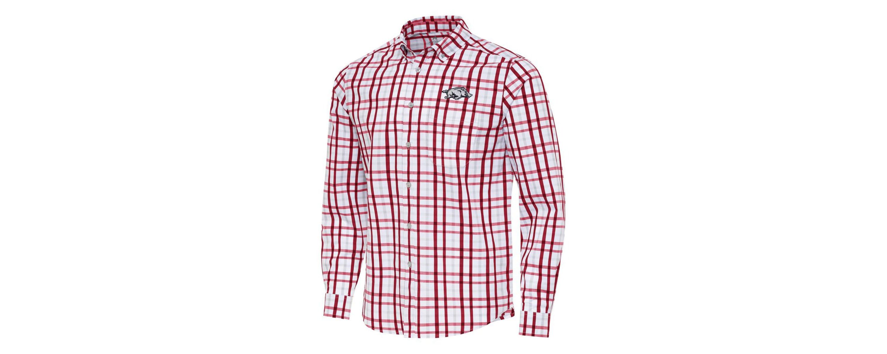 NCAA Arkansas Razorbacks Tending Tri-Blend Button-Down Long Sleeve Shirt