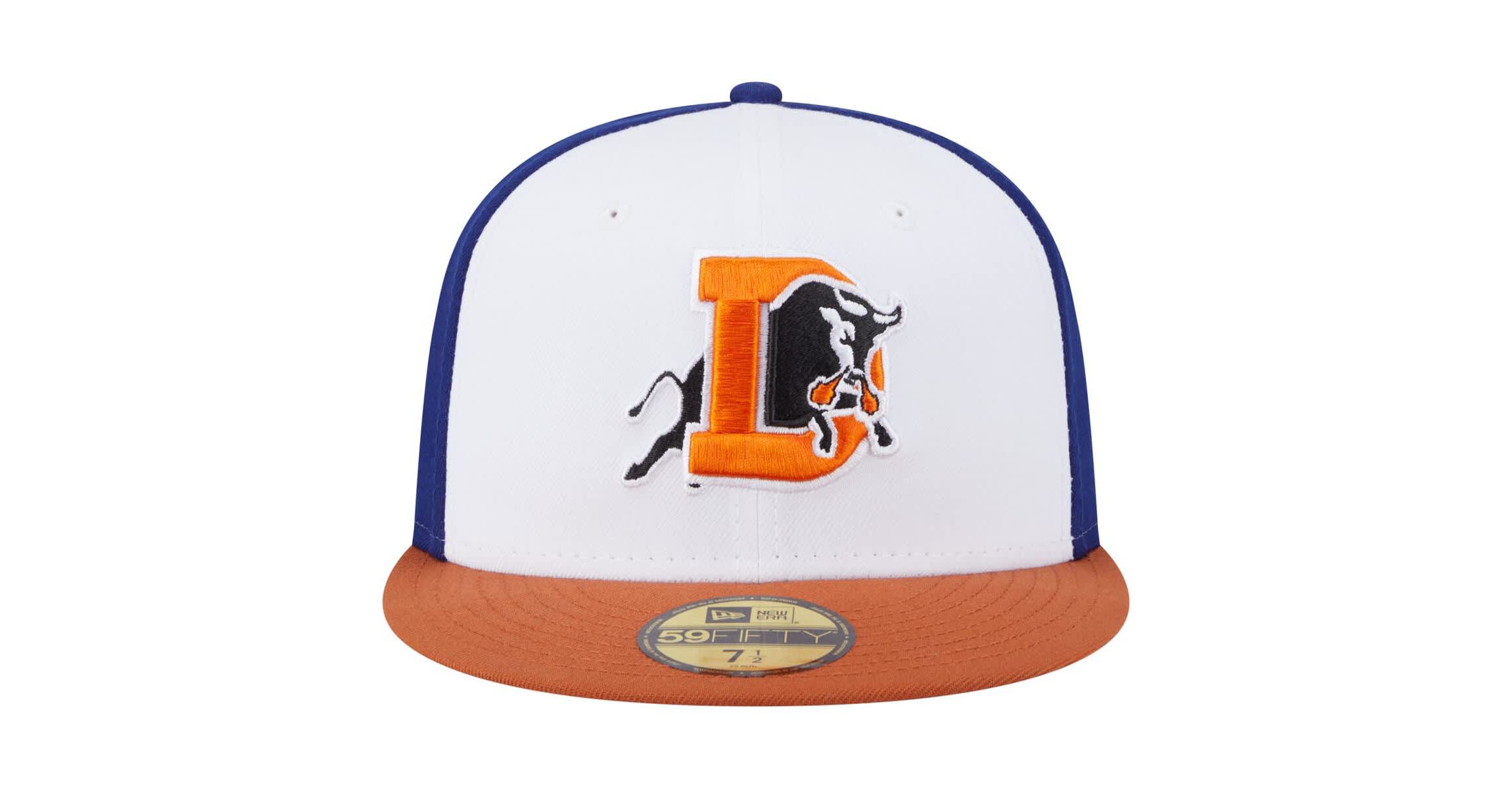 MiLB White/Orange Durham Bulls Authentic Collection 59FIFTY Fitted Hat